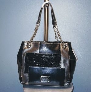 NINE WEST STONEY END BLACK/GUNMETAL PURSE